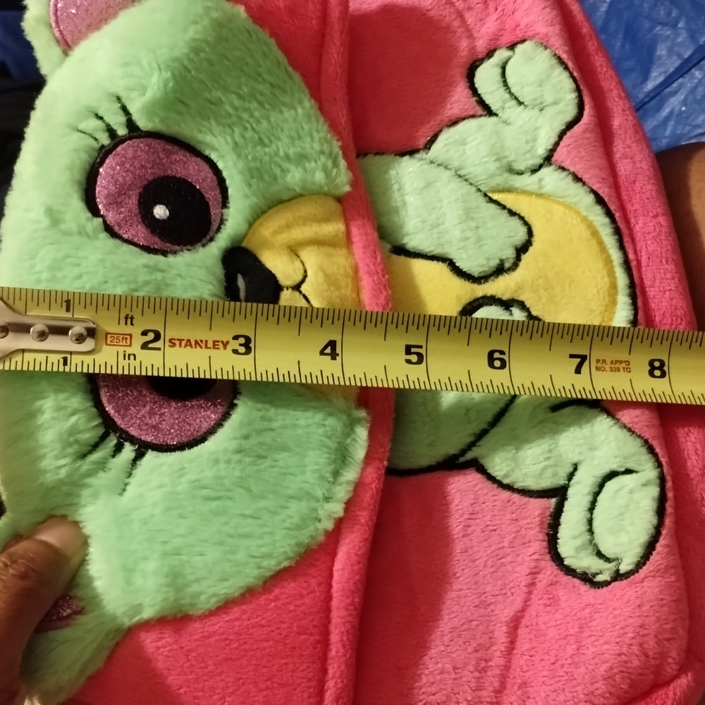Adventure Planet "green koala" furry pink plush soft crossbody bag - Picture 15 of 16
